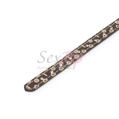 Чокер на шею с кулоном коричневого цвета Lovetoy Rebellion Reign TwinBand Collar &mdash;  фото товара 3