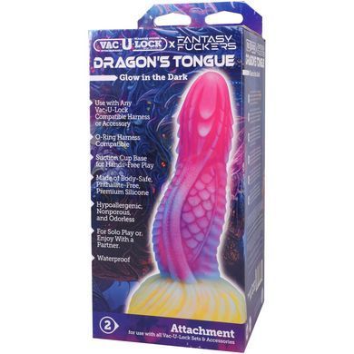 Фентезійний фалоімітатор Doc Johnson Vac-U-Lock x Fantasy Fuckers Dragon's Tongue - фото товару 6