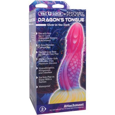 Фентезійний фалоімітатор Doc Johnson Vac-U-Lock x Fantasy Fuckers Dragon's Tongue - фото товару 5