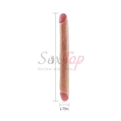 Двусторонний реалистичный фаллоимитатор телесного цвета Lovetoy King Size &mdash;  фото товара 7