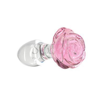 Скляна анальна пробка Pillow Talk Rosy Luxurious Glass Anal Plug, ⌀3,3 см, віброкуля в подарунок - фото товару 2