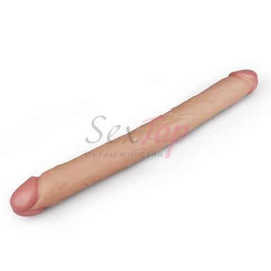 Двусторонний реалистичный фаллоимитатор телесного цвета Lovetoy King Size &mdash;  фото товара 3