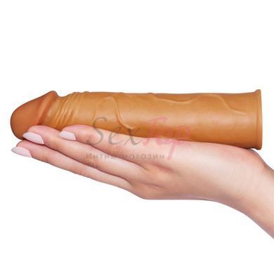 Насадка на член реалистичная удлиняющая телесного цвета Lovetoy Pleasure X &mdash;  фото товара 2