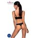 Комплект из эко-кожи с люверсами и ремешками Malwia Bikini black L/XL — Passion, бра и трусики SO5762 фото 2