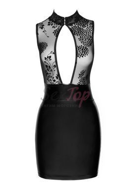 (SALE) Сукня Noir Handmade F241 Short dress with powerwetlook skirt and tulle top - M - фото товару 5