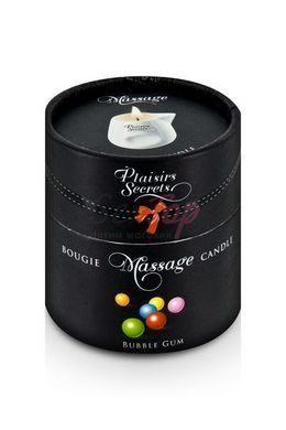 Масажна свічка Plaisirs Secrets Bubble Gum (80 мл) подарункова упаковка, керамічний посуд - фото товару 3