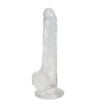Прозрачный фаллоимитатор Alive Jelly Dildo Lusty, ТПЕ, присоска, диаметр 3,2см, длина 18см, Прозрачный - 1