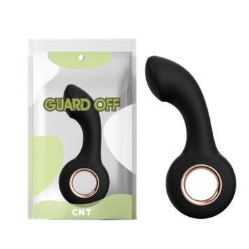 Анальная вибропробка рельефная с кольцом черного цвета Cnt Guard Off Ditto Vibe, Черный - 1