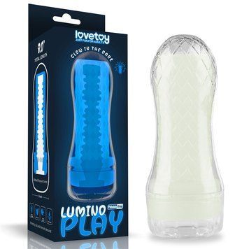 Мастурбатор Ребристый для члена Lovetoy Lumino Play, Прозрачный - 1
