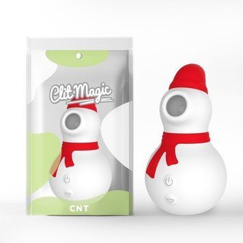 Кліторальний всмоктувальний вакуумний вібратор червоного кольору Cnt Christmas Snowman, Червоний - 1