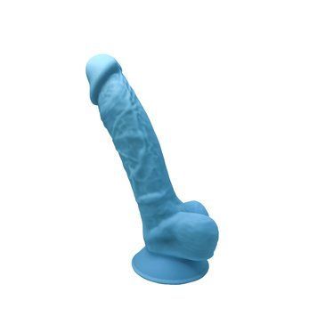 Фаллоимитатор SilexD Johnny Blue (MODEL 1 size 7in), двухслойный, силикон+Silexpan, диаметр 3,8 см,  - 1