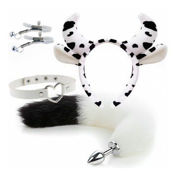 Комплект аксесуарів для дорослих ігор БДСМ Cow Dalmatian Set, Разные цвета - 1