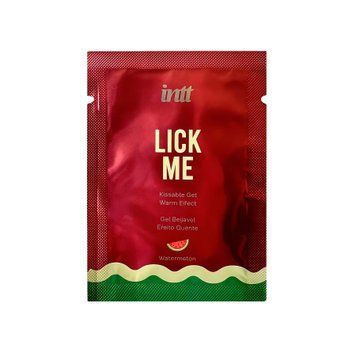 Пробник гелю для оральних пестощів з зігрівальним ефектом INTT Lick Me Kissable Gel Watermelon 2 мл,  - 1