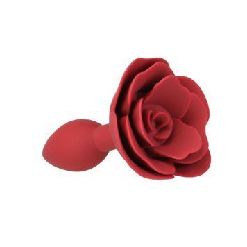 Силиконовая анальная пробка Lux Active с розой - Red Rose Silicone Anal Plug &mdash;  фото товара 1