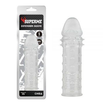 Насадка на пенис рефленная прозрачного цвета Chisa Extra Texture Sleeve, Прозрачный - 1