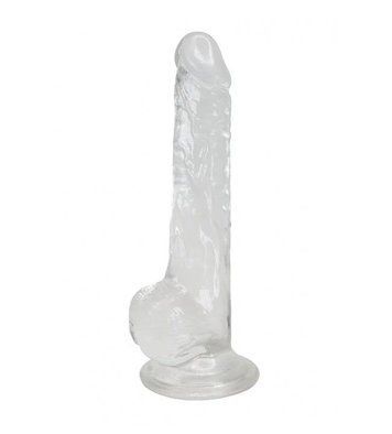 Прозрачный фаллоимитатор Alive Jelly Dildo Lusty, ТПЕ, присоска, диаметр 3,2см, длина 18см &mdash;  фото товара 1