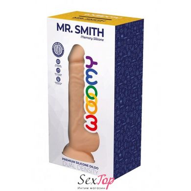 Силиконовый фаллоимитатор Wooomy Mr.Smith, термореактивный, с присоской, длина 17,5, диаметр 3,3 см SO7400 фото