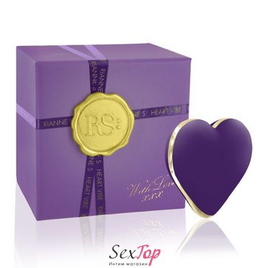 Вібратор-сердечко Rianne S: Heart Vibe Purple, 10 режимів, медичний силікон, подарункове паковання SO3876 фото