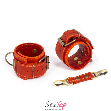 Премиум наручники LOVECRAFT красные, натуральная кожа, в подарочной упаковке SO3292 фото