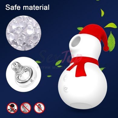 Кліторальний всмоктувальний вакуумний вібратор червоного кольору Cnt Christmas Snowman - фото товару 4