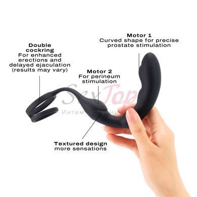Масажер простати Dorcel P-Ring з ерекційним кільцем та пультом ДК - фото товару 2