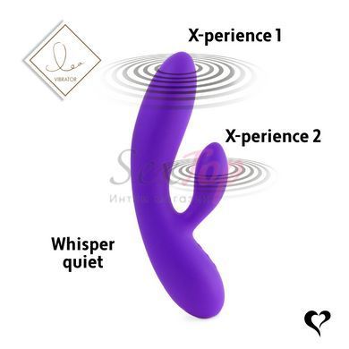 Гнучкий вібратор кролик з двома моторами FeelzToys Lea Rabbit Vibrator Medium Purple - фото товару 6