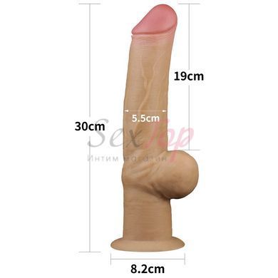 Двухслойный фаллоимитатор силиконовый реалистичный на присоске Lovetoy &mdash; фото