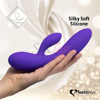 Гнучкий вібратор кролик з двома моторами FeelzToys Lea Rabbit Vibrator Medium Purple - фото товару 4