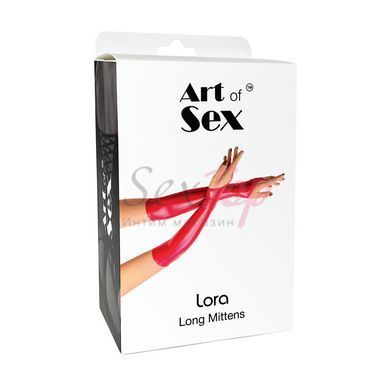 Вінілові міттинки Art of Sex - Lora довгі, размер S, колір чорний - фото товару 3
