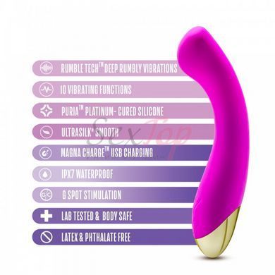 Вибратор вагинальный и для точки G розового цвета Blush Aria Bangin AF &mdash;  фото товара 7