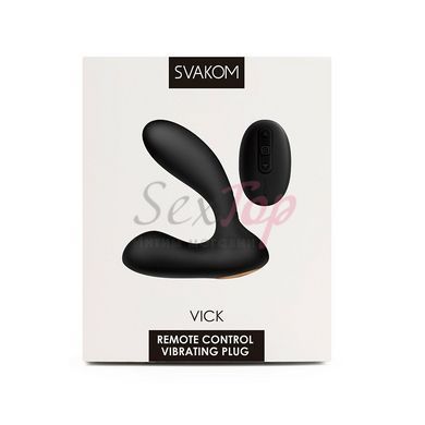 Масажер простати та вібратор точки G з пультом ДК Svakom Vick Black - фото товару 7