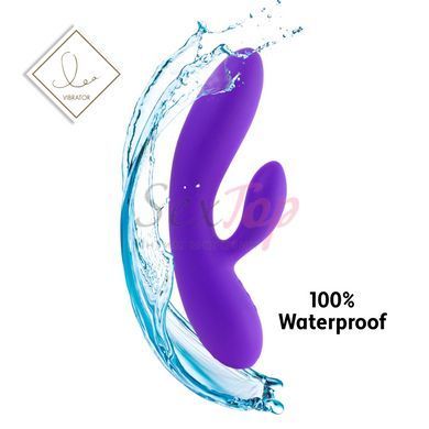 Гнучкий вібратор кролик з двома моторами FeelzToys Lea Rabbit Vibrator Medium Purple - фото товару 5