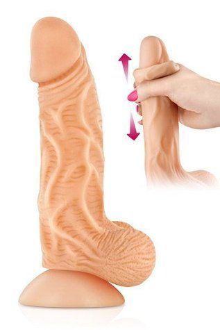 Фаллоимитатор с подвижной крайней плотью Real Body - Real JO, диаметр 4см, TPE &mdash;  фото товара 1