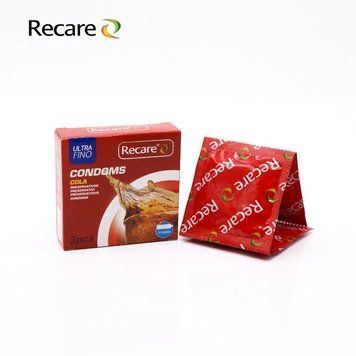 Презервативи Recare Cola Dotted&Ribbed Condoms 3 шт, з пухирцями та ребрами, аромат: Кола,  - 1