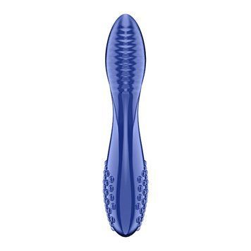 Двусторонний стеклянный дилдо Satisfyer Dazzling Crystal 2 Blue,  - 1