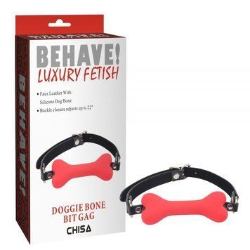 Красный кляп в рот в виде кости Chisa Doggle Bone Bit, Красный - 1
