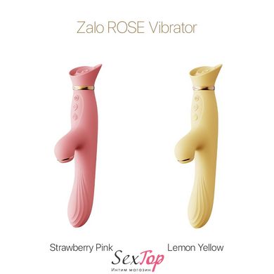 Вибратор с подогревом и вакуумной стимуляцией клитора Zalo - ROSE Vibrator Lemon Yellow SO6681 фото