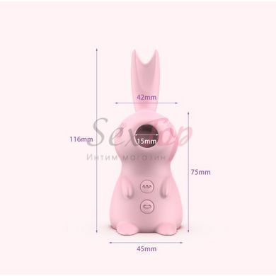 Вакуумний кролик вібратор 3 в 1 рожевий Cnt Kissing Bunny - фото товару 10