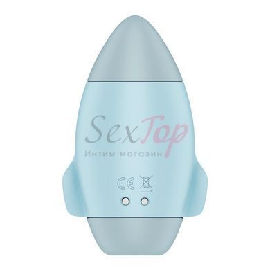 Вакуумний стимулятор з вібрацією Satisfyer Mission Control Blue, 2 незалежні мотори - фото товару 5