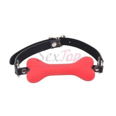 Красный кляп в рот в виде кости Chisa Doggle Bone Bit &mdash;  фото товара 2