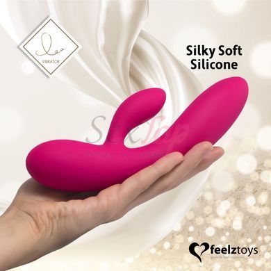 Гибкий вибратор кролик с двумя моторами FeelzToys Lea Rabbit Vibrator Rubine Red &mdash;  фото товара 4