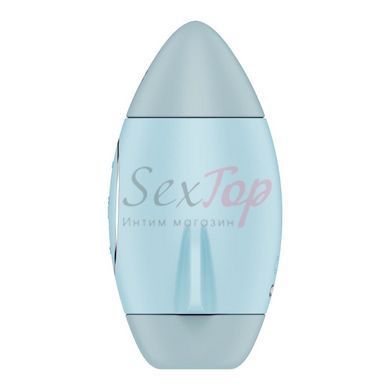 Вакуумний стимулятор з вібрацією Satisfyer Mission Control Blue, 2 незалежні мотори - фото товару 3
