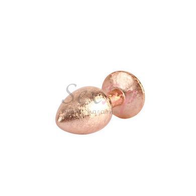 Анальная пробка золотистого цвета с сиреневым кристаллом Chisa Nebula Gem Butt Plug размер Small &mdash;  фото товара 5