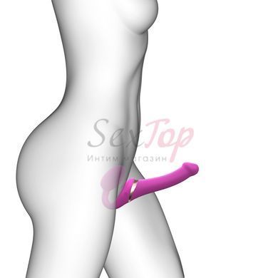 Безремінний вібрострапон з вакуумною стимуляцією Strap-On-Me MULTI ORGASM Fuchsia M, регульований - фото товару 4