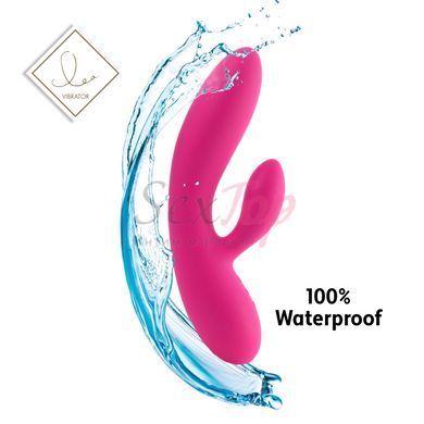 Гибкий вибратор кролик с двумя моторами FeelzToys Lea Rabbit Vibrator Rubine Red &mdash;  фото товара 5
