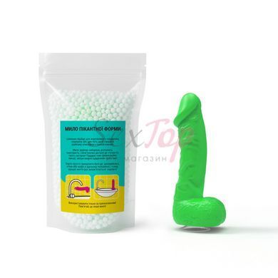 Крафтове мило-член з присоскою Чистий Кайф MEDIUM Green, натуральне - фото товару 4