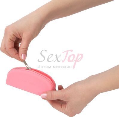 Сумка для зберігання секс-іграшок PowerBullet - Silicone Storage Zippered Bag Pink - фото товару 2