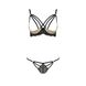 Комплект білизни Passion VALERY SET L/XL Black, стрепи, мереживо, відкриті груди, стрінги PS25104 фото 5