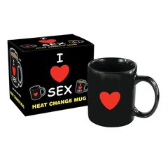 Кружка с приколом Mug Heat Change - I Love Sex Черный 1