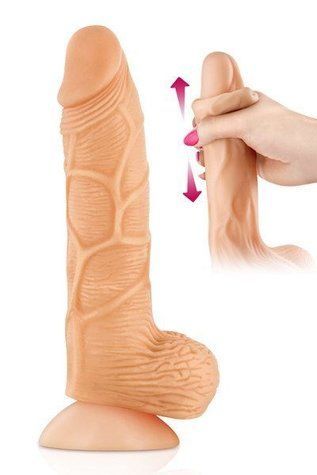 Фаллоимитатор с подвижной крайней плотью Real Body - Real Brad, диаметр 4,5см, TPE &mdash;  фото товара 1